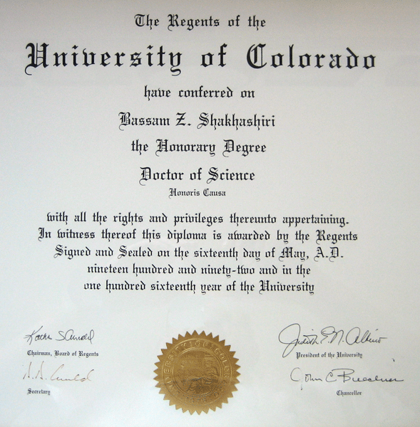 Honorary Degree of Doctor